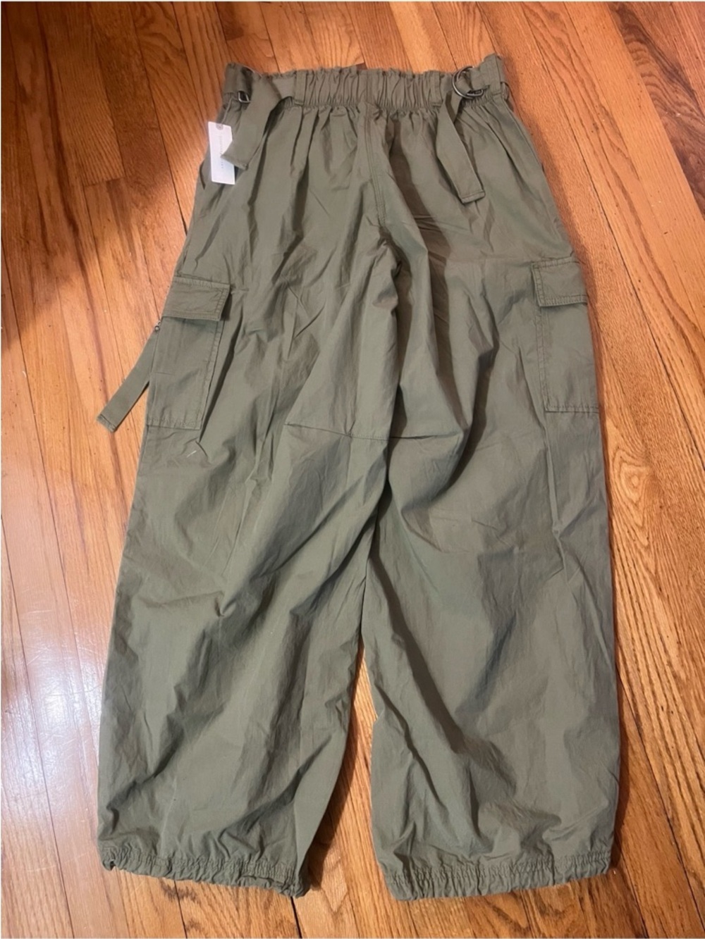Anthropologie Olive Wide-Leg Cargo Pants - Picture 2 of 3